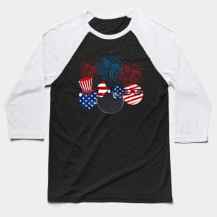 Hockey American Flag Fireworks Baseball T-Shirt